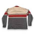 Columbia Sweater Adult LARGE Gray Brown Burnt Orange Wool Blend Quarter Zip