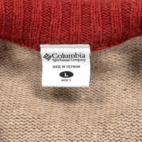 Columbia Sweater Adult LARGE Gray Brown Burnt Orange Wool Blend Quarter Zip