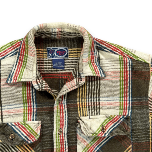 Vintage Williams Bay Shirt Adult LARGE Brown Plaid Flannel Outdoor Grunge 90s-2 Vintage Williams Bay Shirt Adult LARGE Brown Plaid Flannel Outdoor Grunge 90s