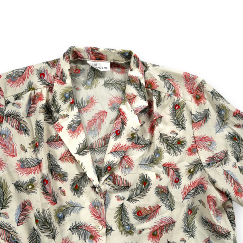 Vintage Levis Shirt Womens LARGE White Blouse Top Peacock Feather Camp Boho 70s-2 Vintage Levis Shirt Womens LARGE White Blouse Top Peacock Feather Camp Boho 70s