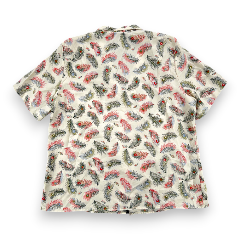 Vintage Levis Shirt Womens LARGE White Blouse Top Peacock Feather Camp Boho 70s-3 Vintage Levis Shirt Womens LARGE White Blouse Top Peacock Feather Camp Boho 70s