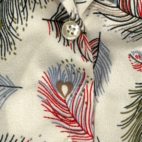 Vintage Levis Shirt Womens LARGE White Blouse Top Peacock Feather Camp Boho 70s