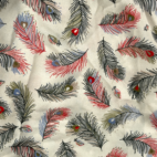 Vintage Levis Shirt Womens LARGE White Blouse Top Peacock Feather Camp Boho 70s