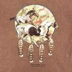 Vintage Horses Shirt Adult MEDIUM Brown Virginia City Montana Dreamcatcher Y2K