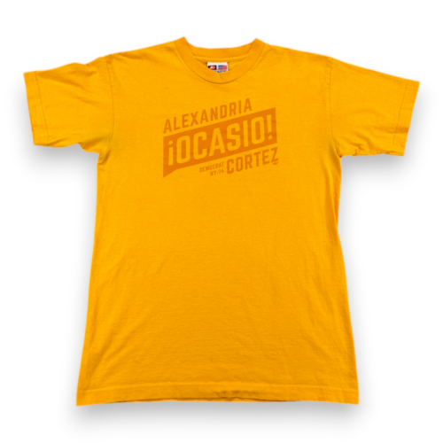 Alexandria Ocasio Cortez Shirt Adult MEDIUM Yellow AOC Campaign Politics NYC USA