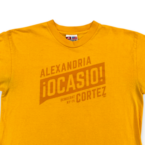 Alexandria Ocasio Cortez Shirt Adult MEDIUM Yellow AOC Campaign Politics NYC USA-2 Alexandria Ocasio Cortez Shirt Adult MEDIUM Yellow AOC Campaign Politics NYC USA