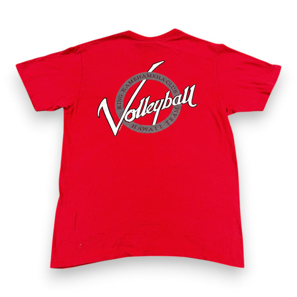 Vintage Volleyball Shirt Adult MEDIUM Red King Kamehameha Club Hawaii USA 80s-1 Vintage Volleyball Shirt Adult MEDIUM Red King Kamehameha Club Hawaii USA 80s