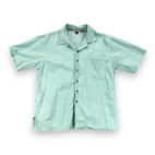 Vintage Tommy Bahama Shirt Adult MEDIUM Green Silk Jungle Shakedown Cigar Y2K