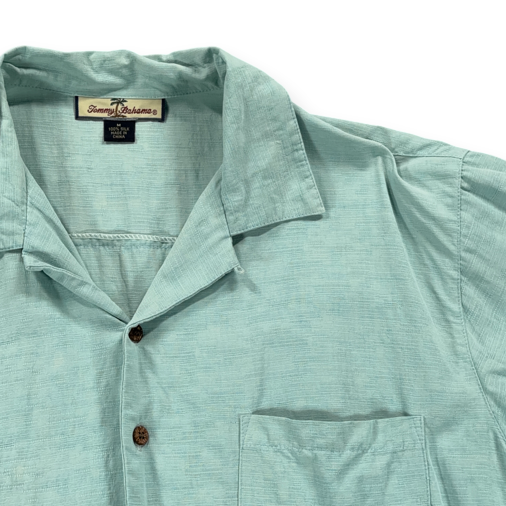 Vintage Tommy Bahama Shirt Adult MEDIUM Green Silk Jungle Shakedown Cigar Y2K-3 Vintage Tommy Bahama Shirt Adult MEDIUM Green Silk Jungle Shakedown Cigar Y2K