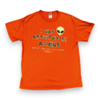 Vintage Universal Studios Shirt Adult LARGE Orange Abducted Aliens Florida 90s