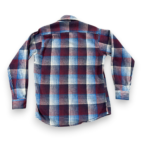 Vintage Van Heusen Shirt Adult MEDIUM Purple Plaid Flannel Grunge Outdoors 90s
