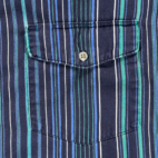 Vintage Wrangler Shirt Adult 2XL XXL Blue Green White Striped Western Cowboy 90s