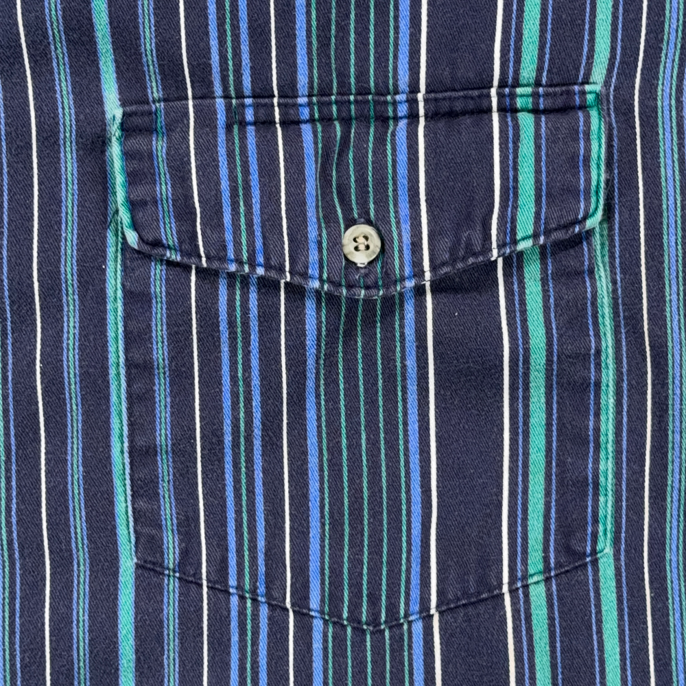 Vintage Wrangler Shirt Adult 2XL XXL Blue Green White Striped Western Cowboy 90s-4 Vintage Wrangler Shirt Adult 2XL XXL Blue Green White Striped Western Cowboy 90s