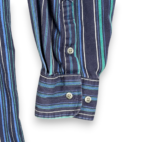 Vintage Wrangler Shirt Adult 2XL XXL Blue Green White Striped Western Cowboy 90s