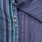 Vintage Wrangler Shirt Adult 2XL XXL Blue Green White Striped Western Cowboy 90s