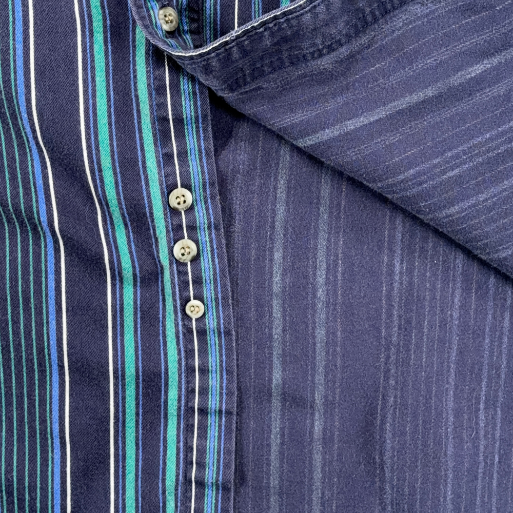 Vintage Wrangler Shirt Adult 2XL XXL Blue Green White Striped Western Cowboy 90s-8 Vintage Wrangler Shirt Adult 2XL XXL Blue Green White Striped Western Cowboy 90s