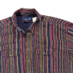 Vintage Wrangler Shirt Adult 2XL XXL Blue Red Yellow Striped Western Cowboy 90s