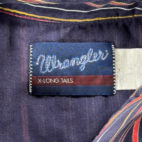Vintage Wrangler Shirt Adult 2XL XXL Blue Red Yellow Striped Western Cowboy 90s