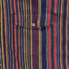 Vintage Wrangler Shirt Adult 2XL XXL Blue Red Yellow Striped Western Cowboy 90s