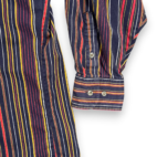 Vintage Wrangler Shirt Adult 2XL XXL Blue Red Yellow Striped Western Cowboy 90s