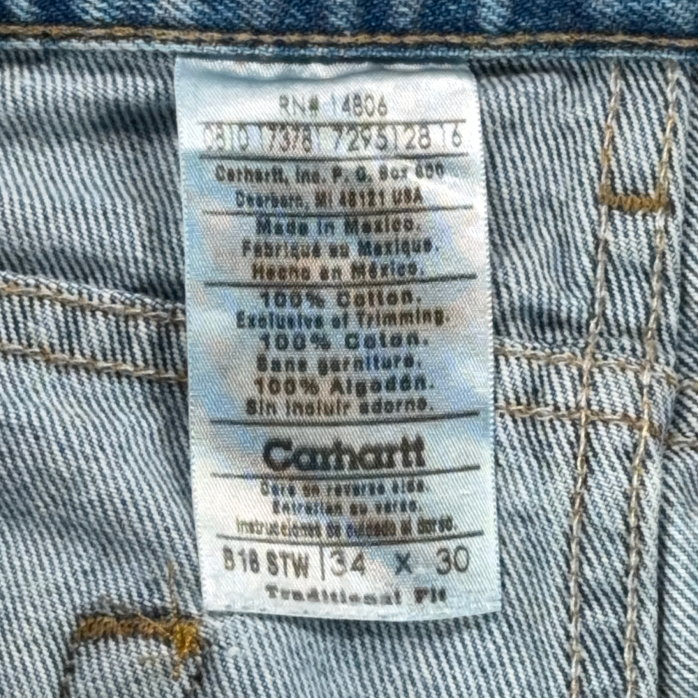 Carhartt Jeans Mens 32x30 Blue Stonewash Relaxed B18 Workwear Denim 34x30 Tag-5 Carhartt Jeans Mens 32x30 Blue Stonewash Relaxed B18 Workwear Denim 34x30 Tag