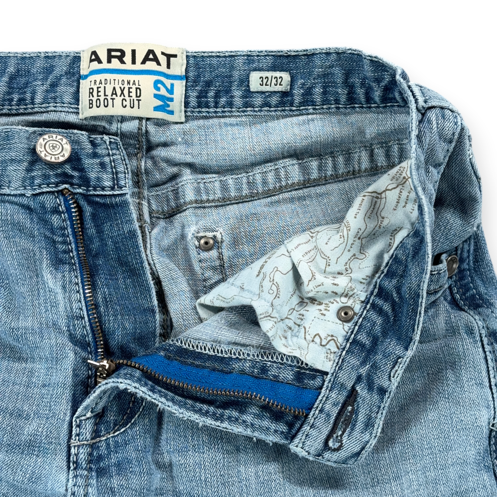 Ariat Jeans Mens 32x32 Blue M2 Boot Cut Traditional Relaxed Workwear Western-5 Ariat Jeans Mens 32x32 Blue M2 Boot Cut Traditional Relaxed Workwear Western