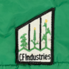 Vintage Puffer Vest Adult LARGE Green CF Industries Farm Seed Quilted USA 80s