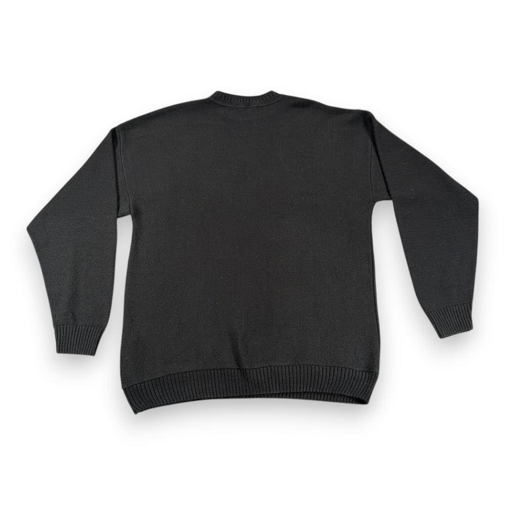 Vintage Protege Collection Sweater Adult LARGE Black Textured 3D Knit Biggie 90s-3 Vintage Protege Collection Sweater Adult LARGE Black Textured 3D Knit Biggie 90s