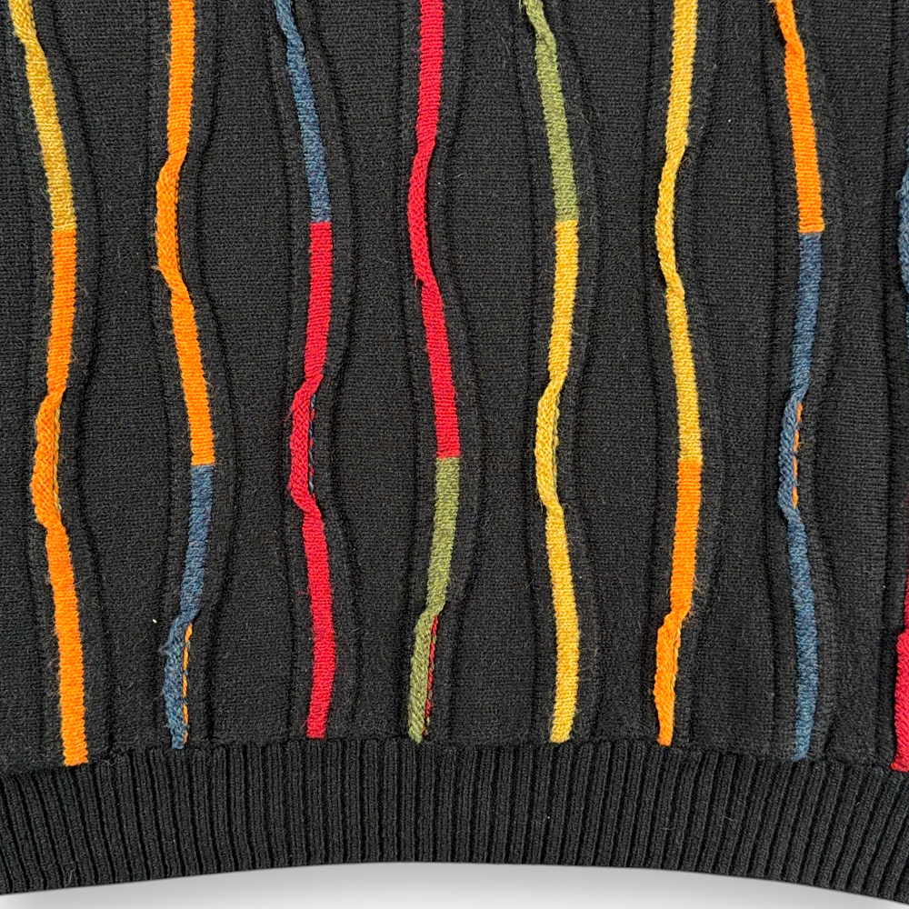 Vintage Protege Collection Sweater Adult LARGE Black Textured 3D Knit Biggie 90s-4 Vintage Protege Collection Sweater Adult LARGE Black Textured 3D Knit Biggie 90s