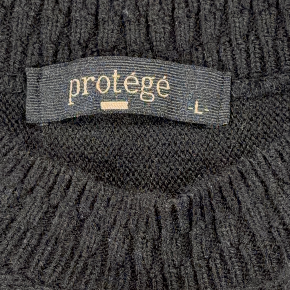Vintage Protege Collection Sweater Adult LARGE Black Textured 3D Knit Biggie 90s-5 Vintage Protege Collection Sweater Adult LARGE Black Textured 3D Knit Biggie 90s