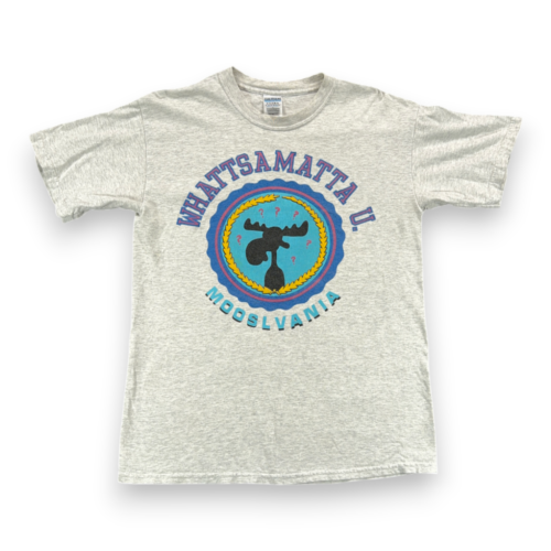 Vintage Rocky Bullwinkle Shirt Adult MEDIUM Gray Whattsamatta U Mooslvania Y2K