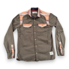 Supremebeing Shirt Adult MEDIUM Green Southwest Orange Trim Western Military