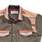 Supremebeing Shirt Adult MEDIUM Green Southwest Orange Trim Western Military