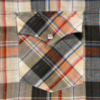 Vintage Western Shirt Adult MEDIUM Brown Plaid Gold Canyon Trails Pearl Snap 70s