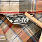 Vintage Western Shirt Adult MEDIUM Brown Plaid Gold Canyon Trails Pearl Snap 70s