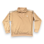 Vintage Adidas Jacket Adult LARGE Brown Quarter Zip Track Pullover Trefoil 80s