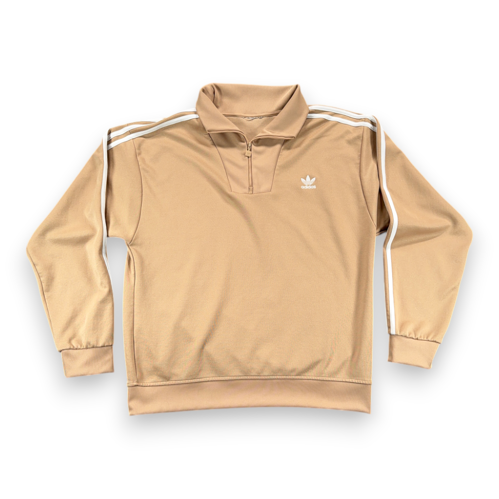 Vintage Adidas Jacket Adult LARGE Brown Quarter Zip Track Pullover Trefoil 80s-1 Vintage Adidas Jacket Adult LARGE Brown Quarter Zip Track Pullover Trefoil 80s