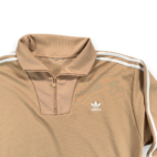 Vintage Adidas Jacket Adult LARGE Brown Quarter Zip Track Pullover Trefoil 80s