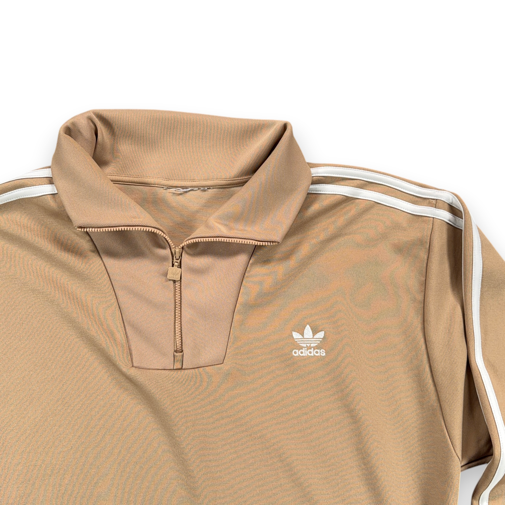 Vintage Adidas Jacket Adult LARGE Brown Quarter Zip Track Pullover Trefoil 80s-2 Vintage Adidas Jacket Adult LARGE Brown Quarter Zip Track Pullover Trefoil 80s