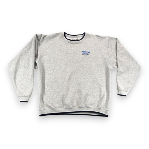 Vintage Nokia Racing Sweater Adult EXTRA LARGE Gray Sweatshirt Motorsports 90s
