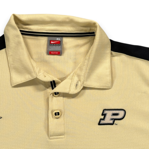Vintage Purdue Boilermakers Polo Shirt Adult EXTRA LARGE Yellow Nike Drifit Y2K-2 Vintage Purdue Boilermakers Polo Shirt Adult EXTRA LARGE Yellow Nike Drifit Y2K