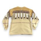 Vintage Native American Sweater Womens MEDIUM Brown Sweatshirt Feathers USA 90s