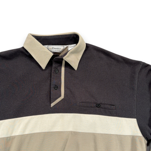 Vintage Classics Palmland Sweater Adult LARGE Brown Colorblock Sweatshirt 90s-2 Vintage Classics Palmland Sweater Adult LARGE Brown Colorblock Sweatshirt 90s