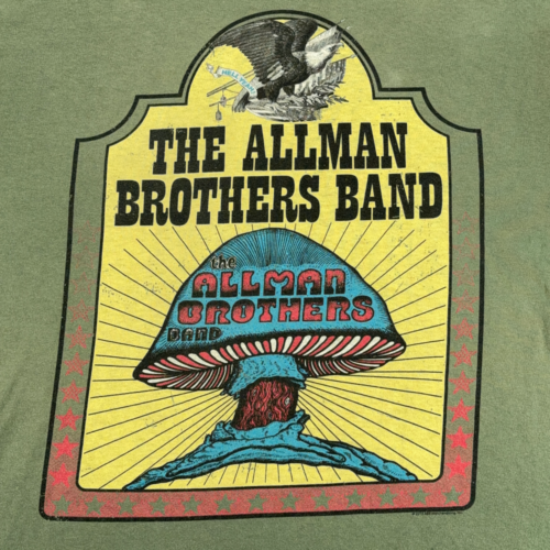 Allman Brothers Band Shirt Adult LARGE Green Mushroom Eagle Rock Retro Classic-2 Allman Brothers Band Shirt Adult LARGE Green Mushroom Eagle Rock Retro Classic