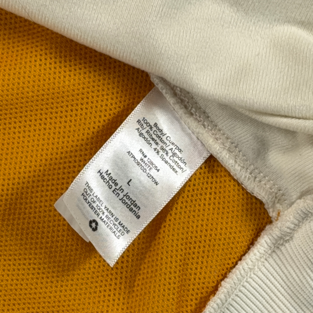 Bonobos Jacket Adult LARGE White Yellow Cotton Fielder Track Retro Full Zip-8 Bonobos Jacket Adult LARGE White Yellow Cotton Fielder Track Retro Full Zip