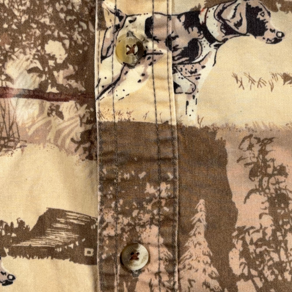 Vintage Outdoor Life Shirt Adult 2XL XXL Brown Orange Dogs Pheasant Hunting Y2K-8 Vintage Outdoor Life Shirt Adult 2XL XXL Brown Orange Dogs Pheasant Hunting Y2K