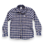 Lee Shirt Adult SMALL Blue White Red Plaid Flannel Workwear Shacket Side Pockets