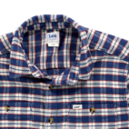 Lee Shirt Adult SMALL Blue White Red Plaid Flannel Workwear Shacket Side Pockets