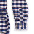 Lee Shirt Adult SMALL Blue White Red Plaid Flannel Workwear Shacket Side Pockets