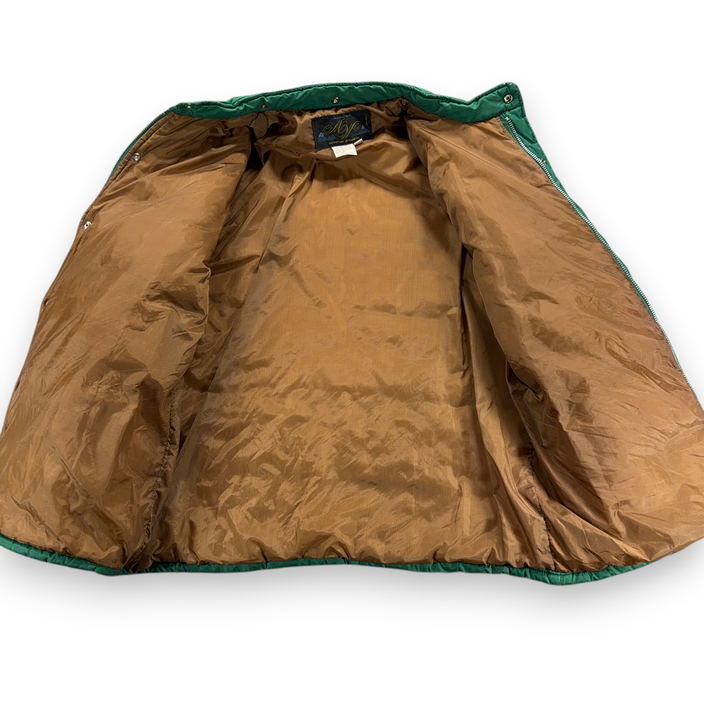 Vintage Montgomery Ward Jacket Adult EXTRA LARGE Green Puffer Nylon Quilted 80s-4 Vintage Montgomery Ward Jacket Adult EXTRA LARGE Green Puffer Nylon Quilted 80s